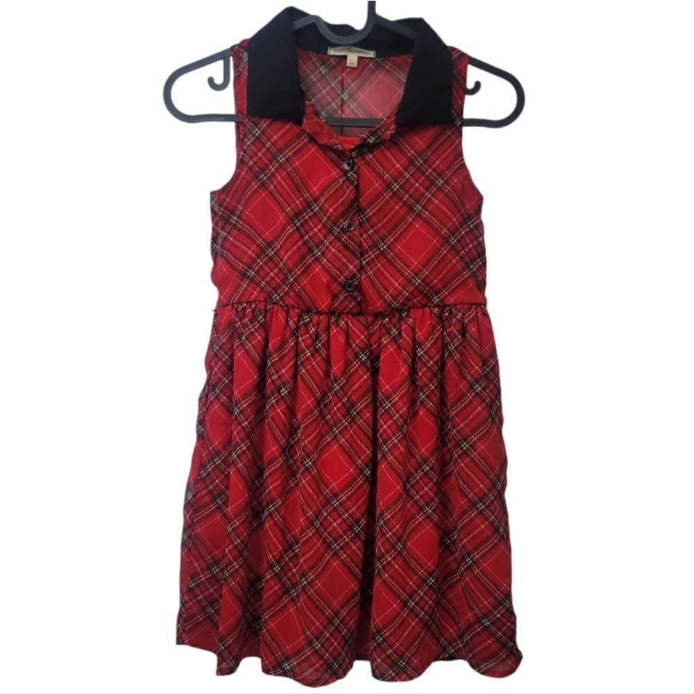Self esteem plaid sleeveless dress, size 8